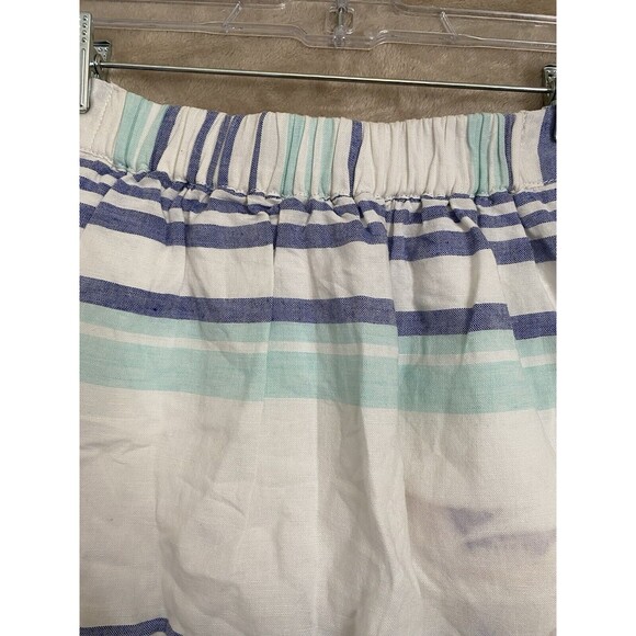 Gap Linen Blend Skirt Womens Small White Blue‎ Stripes Lined Preppy Casual Beach - Picture 12 of 15